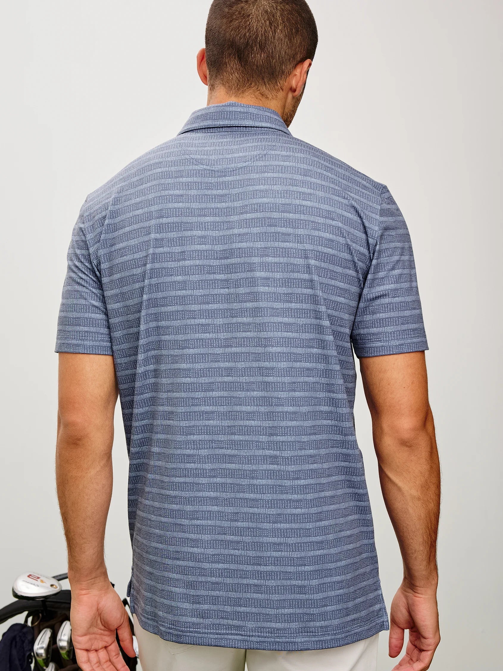 Sashiko Border Black - Merced Golf Polo