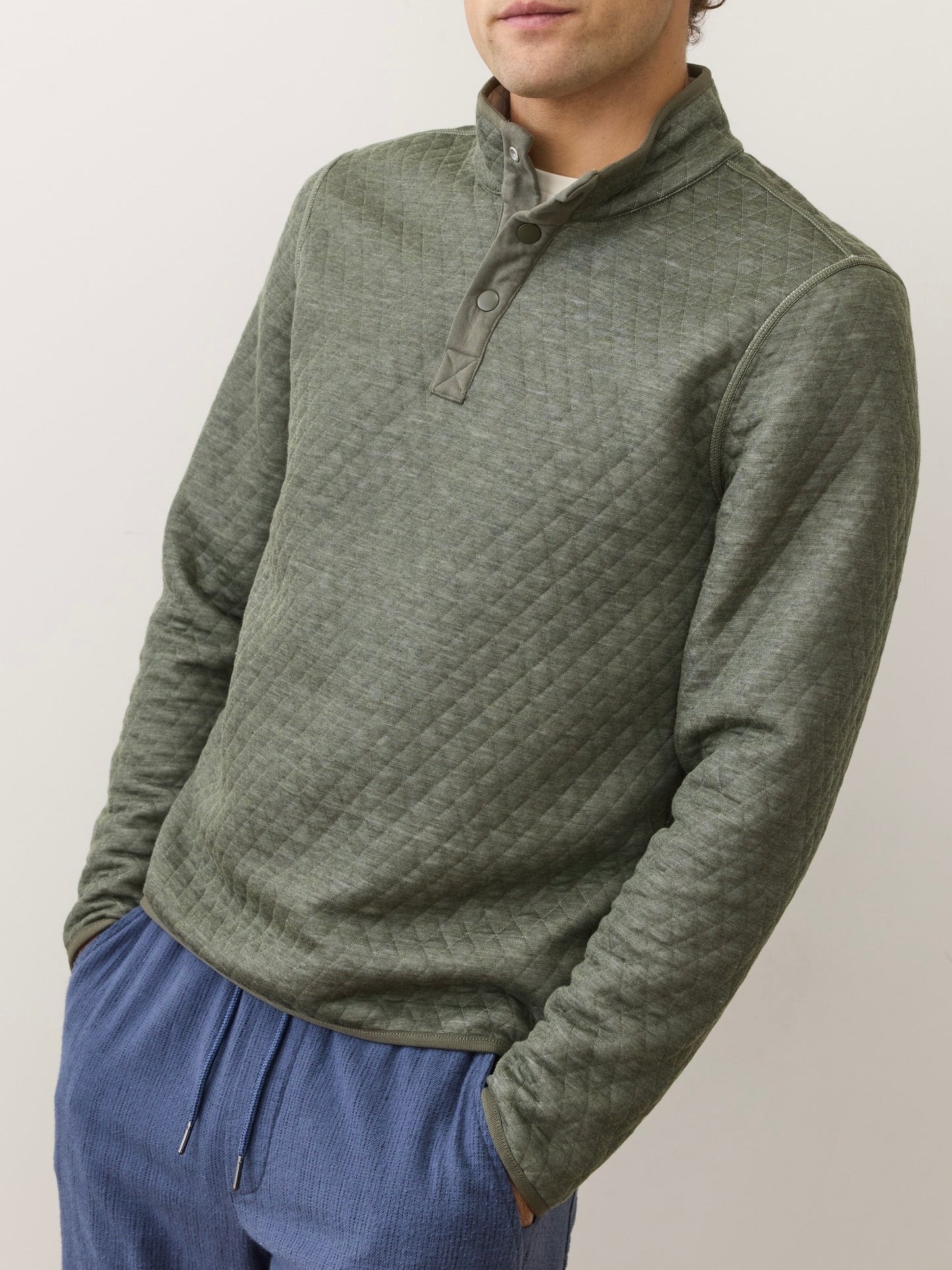 Oatmeal/Olive - Corbet Quilter Reversible Pullover
