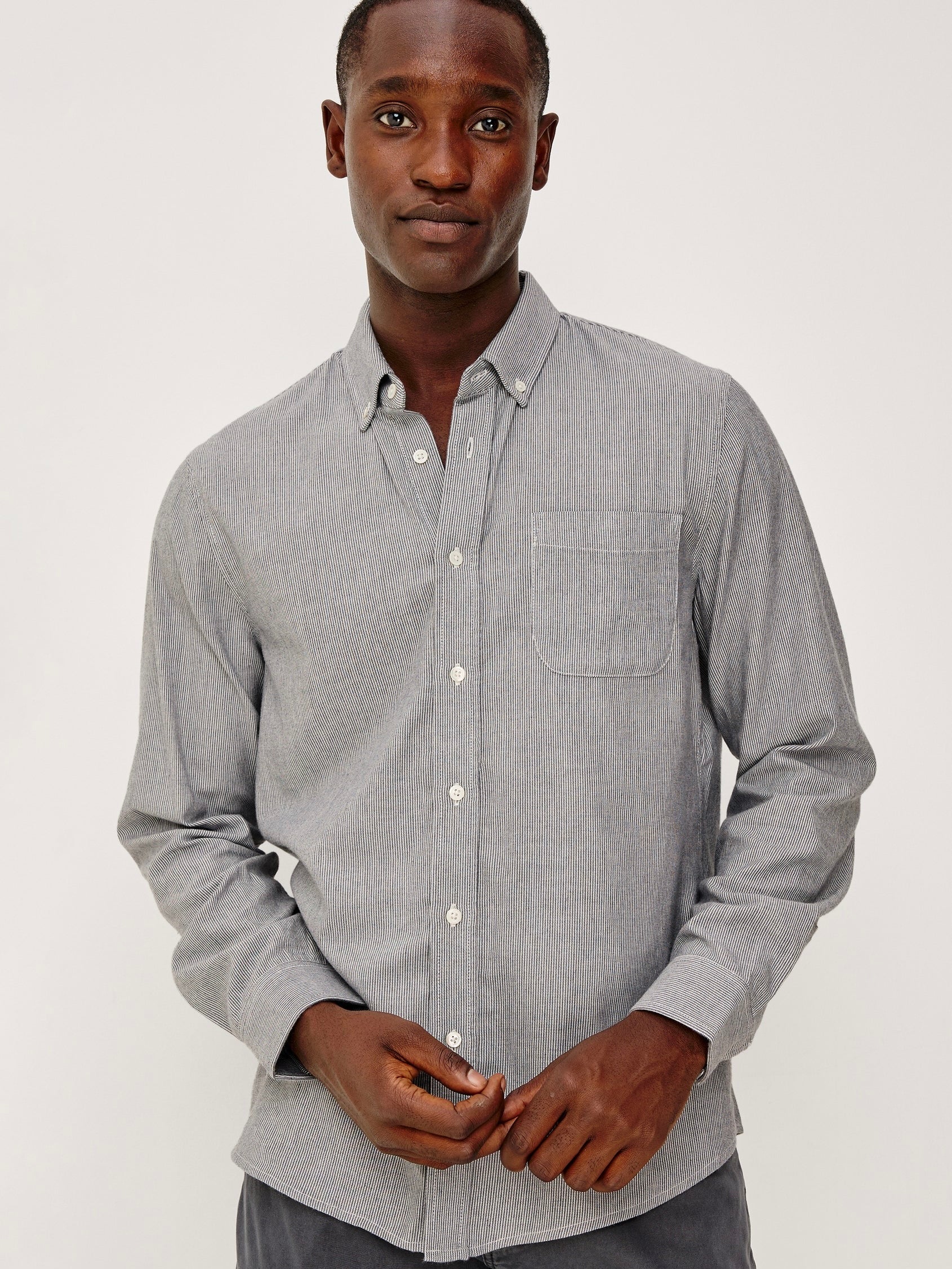Navy Rope Stripe - Vance LS BD Shirt