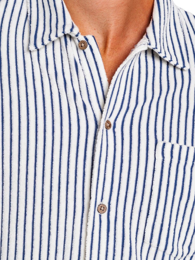 Striped Jacquard Natural - Terrycloth Button Down
