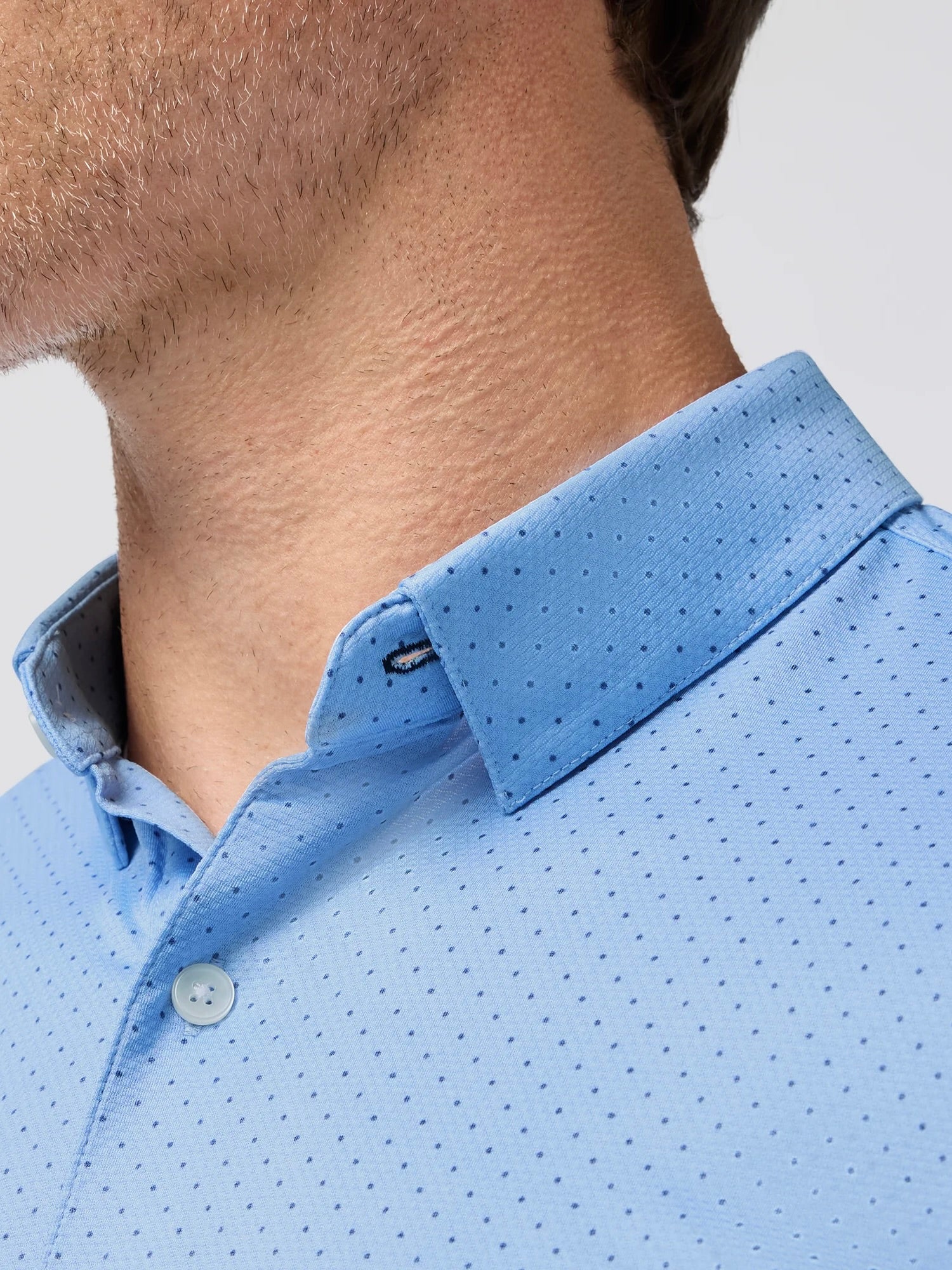Cloud Blue Tonal Dot - Halyard SS Polo