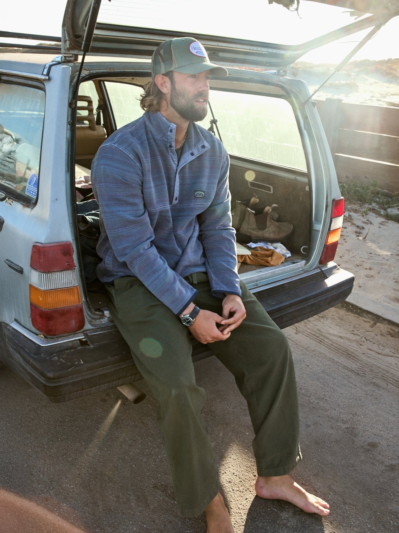 French Blue Mojave - Blanket Snap Pullover