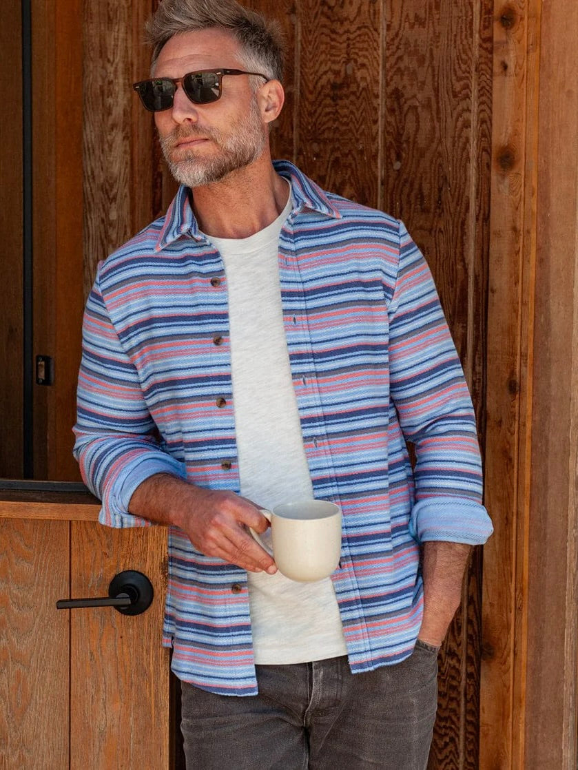 Blue Multi - Mexicali Knit Shacket
