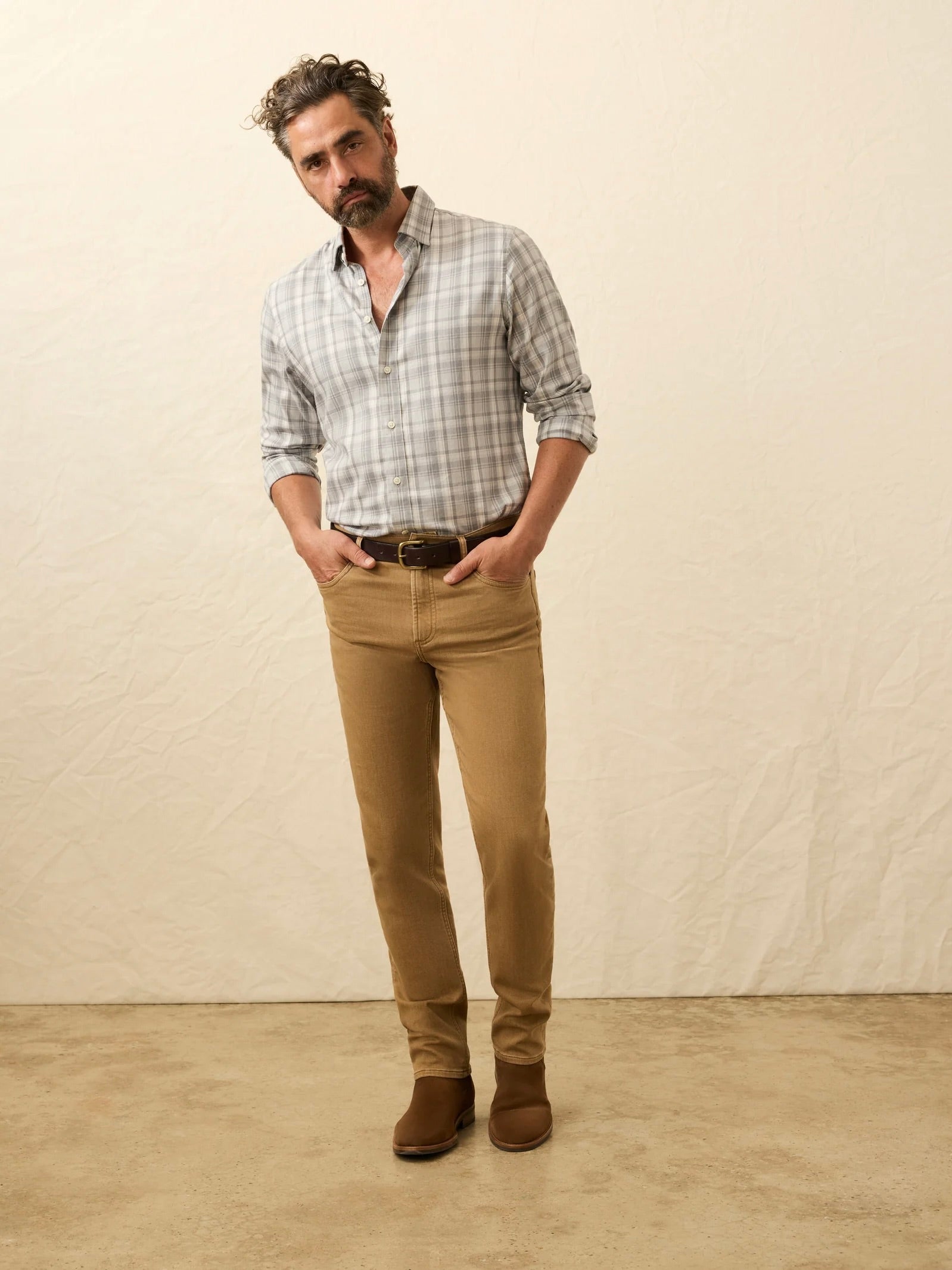 Elk Brown - Stretch Terry 5 Pocket Pant