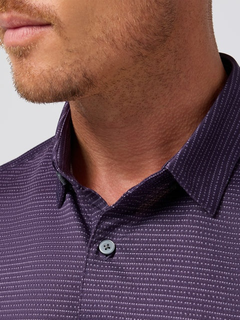 Passion Purple Dot Stripe - Halyard SS Polo