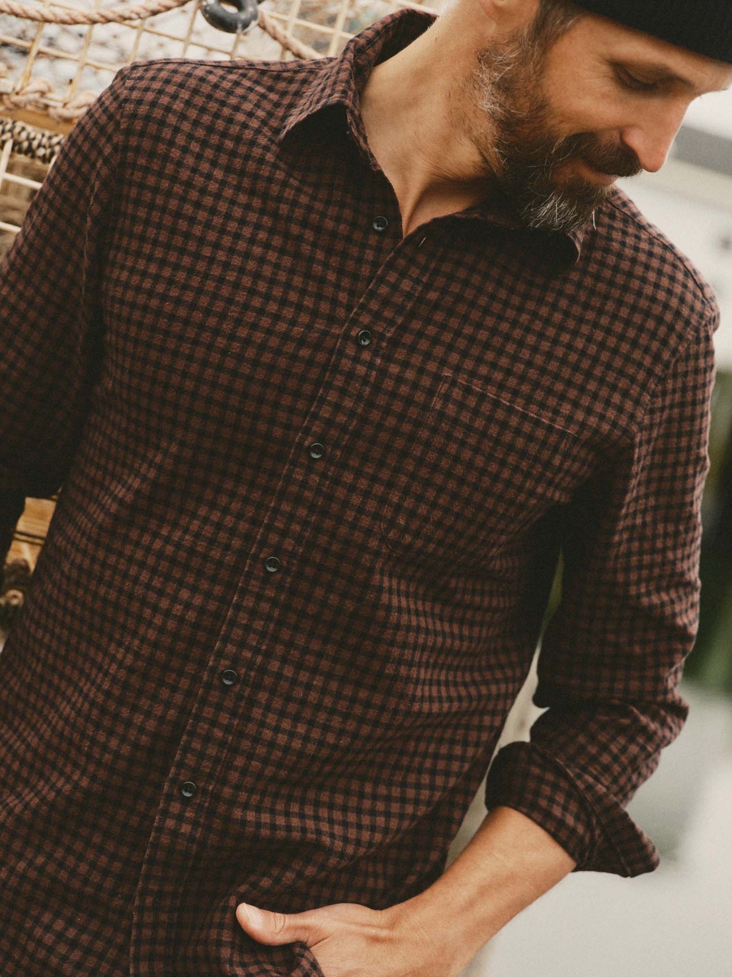 Black Cherry Gingham- The California Shirt