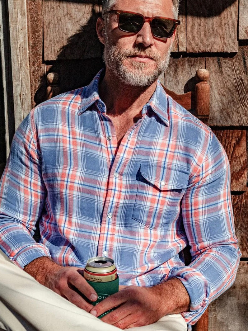 Sunset - Double Cloth Flannel Pearl Snap