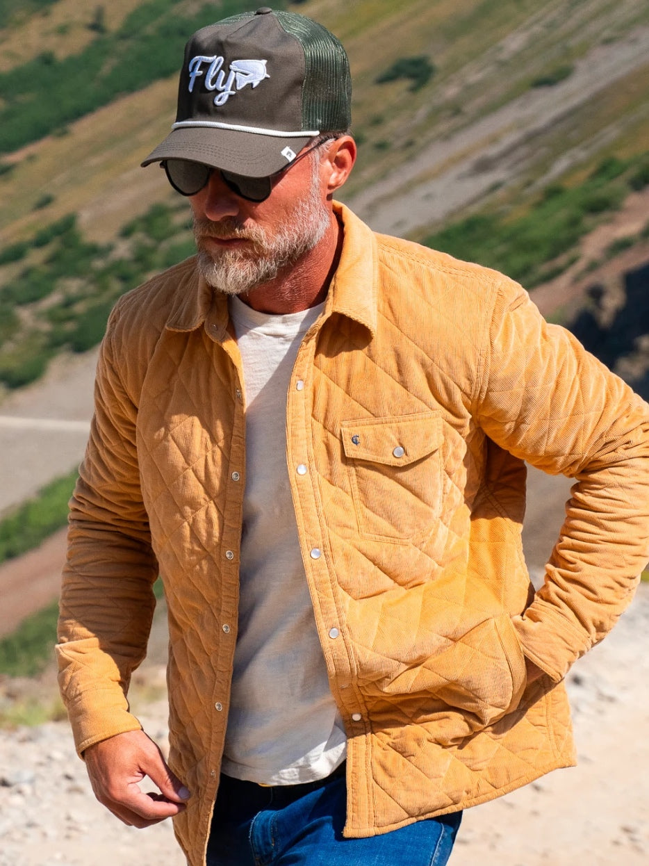 Camel - Corduroy Quilted Shacket