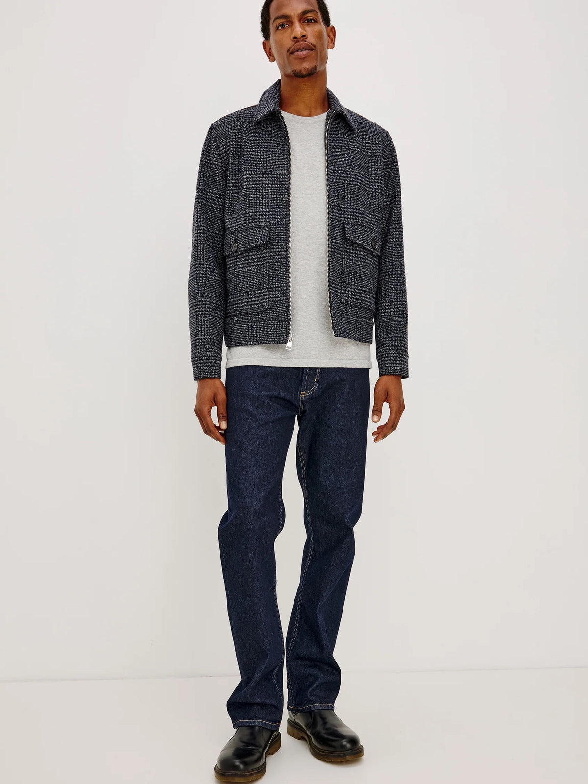 Navy Static Plaid - Tillman Jacket