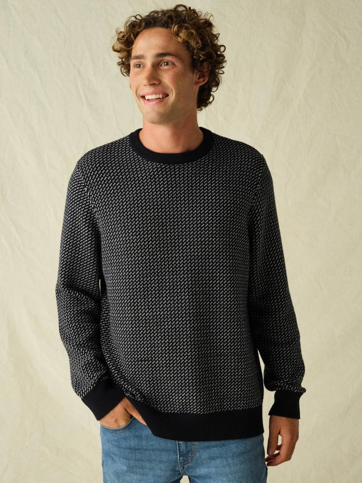 Navy Nautical Birdseye - Tidal Sweater