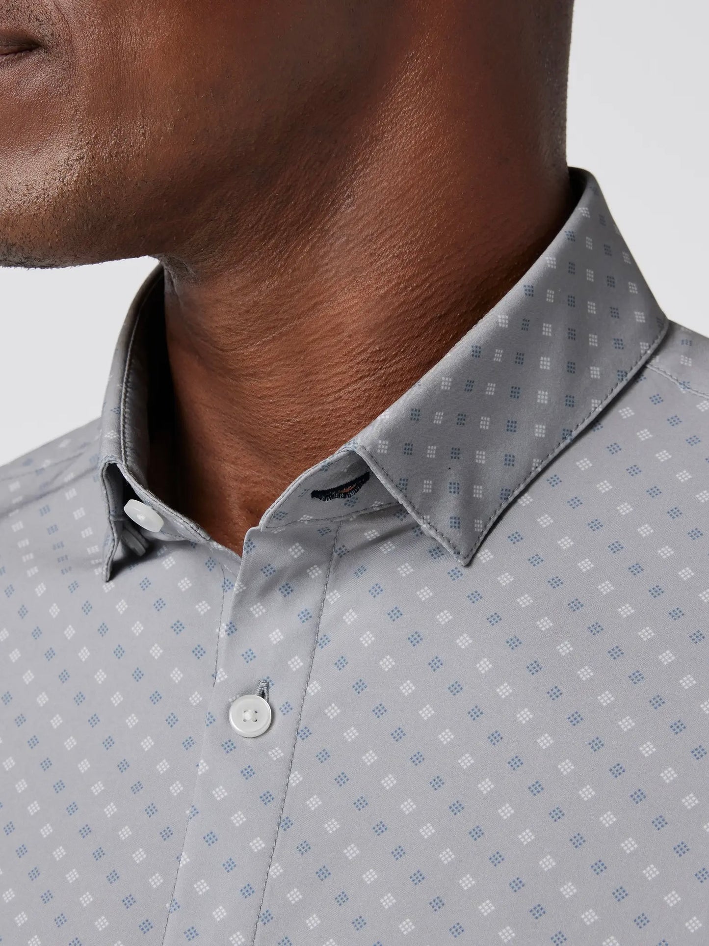 Silver Dotted Diamond - Leeward No Tuck LS Dress Shirt