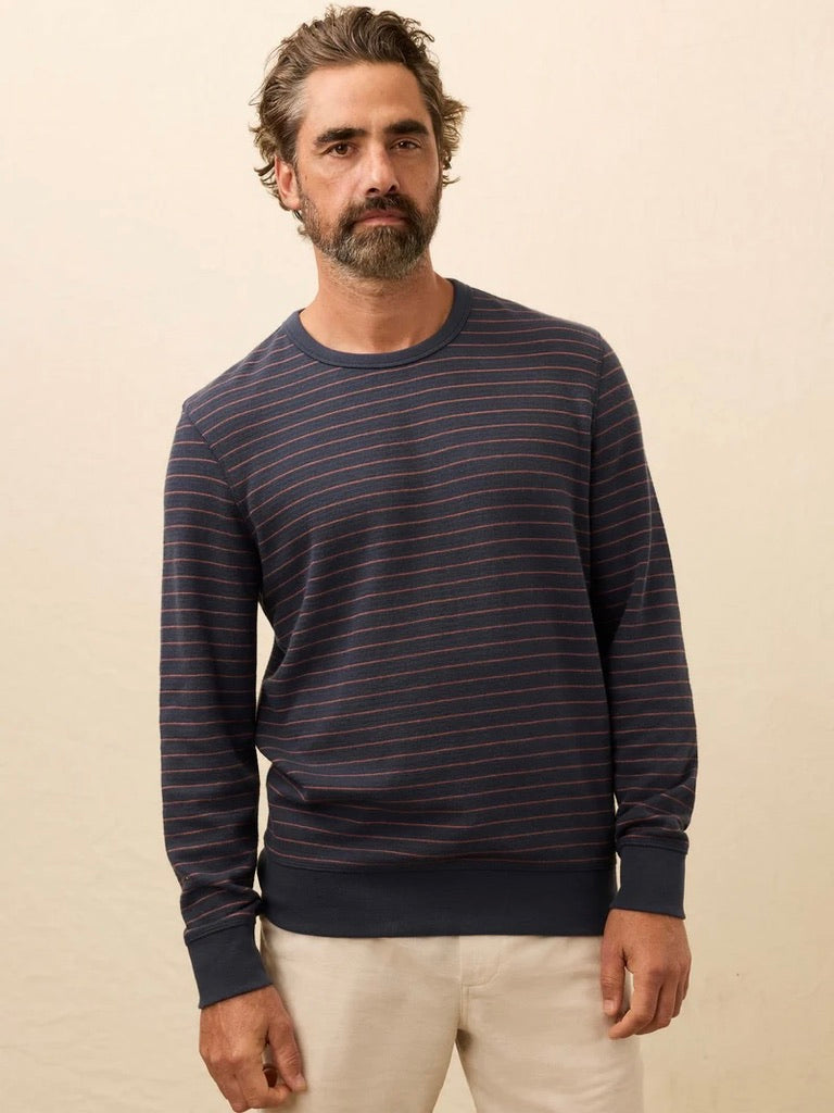 Blue Dune Stripe - Double Knit Crewneck