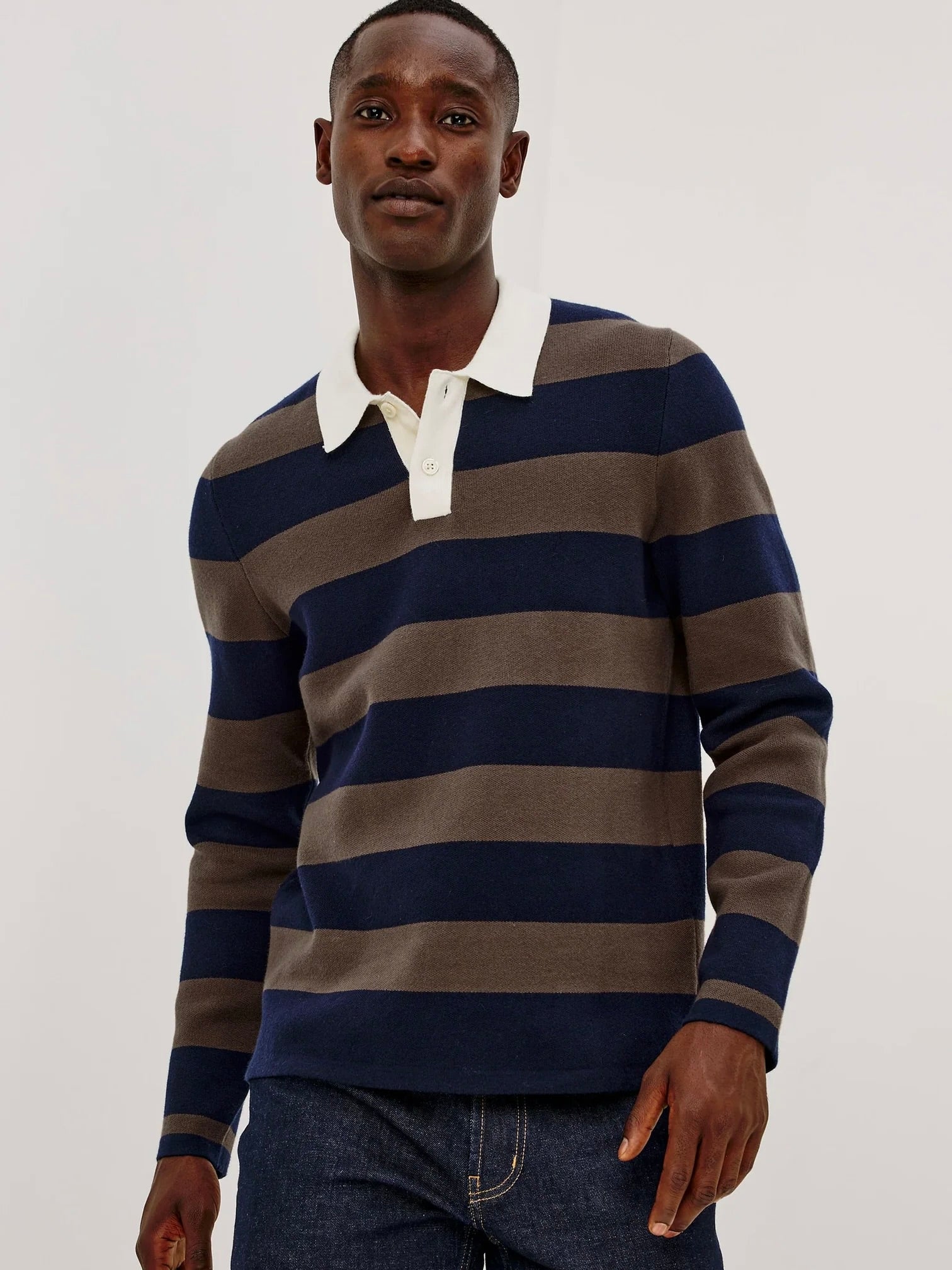 Navy Carob Stripe - Luther Shirt