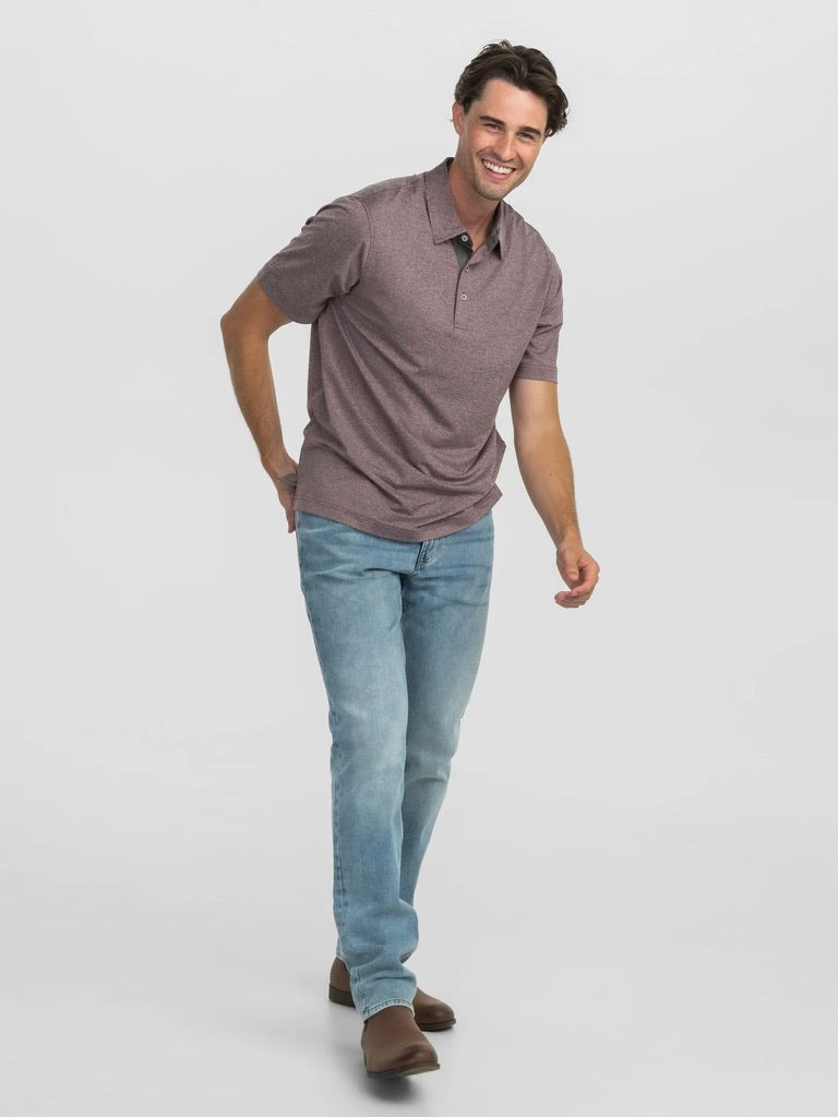 Grayton Heather Polo - Bordeaux