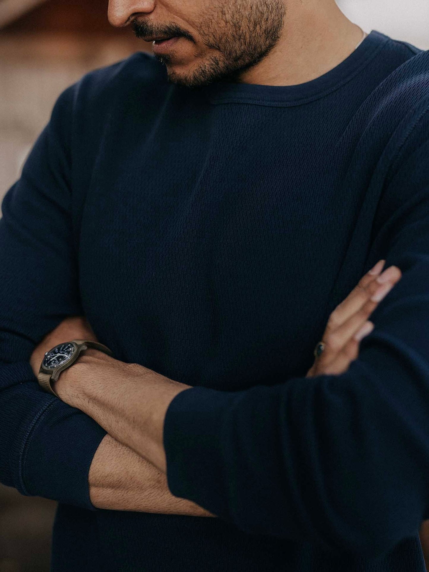 Dark Navy Waffle - The Organic Cotton Crew