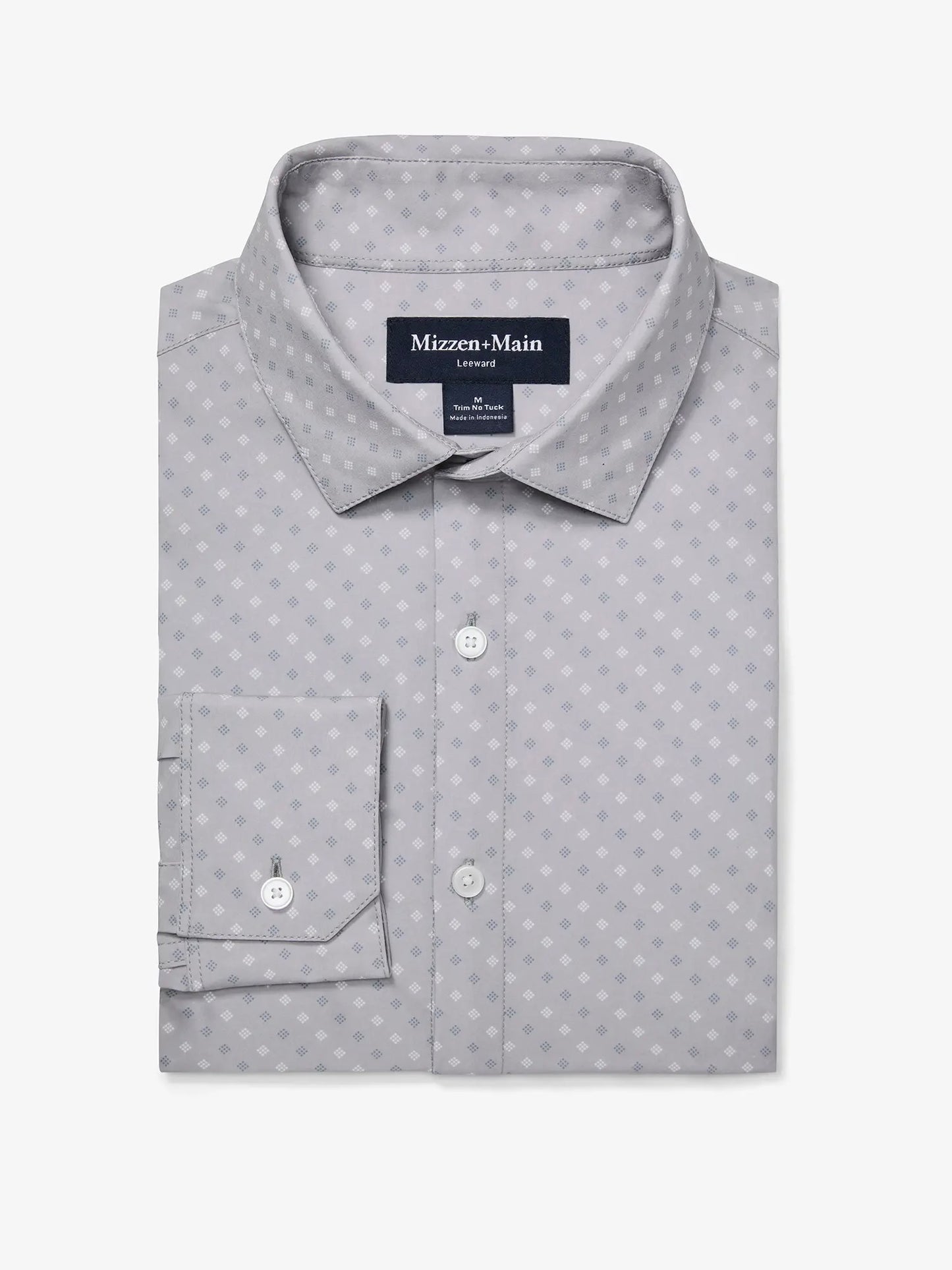 Silver Dotted Diamond - Leeward No Tuck LS Dress Shirt