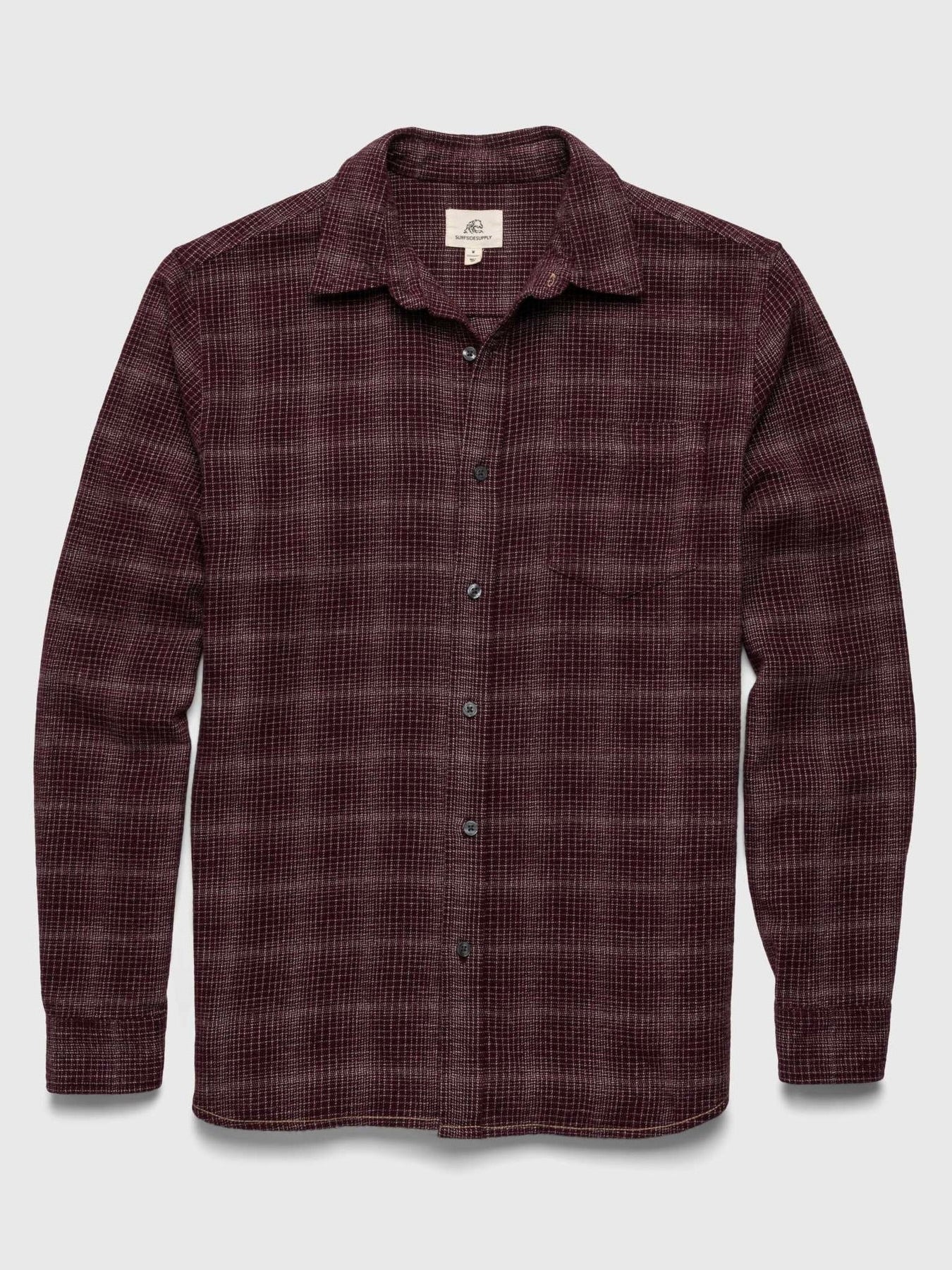 Cabernet Heather - Brian 1 Pocket Ombre Plaid Shirt