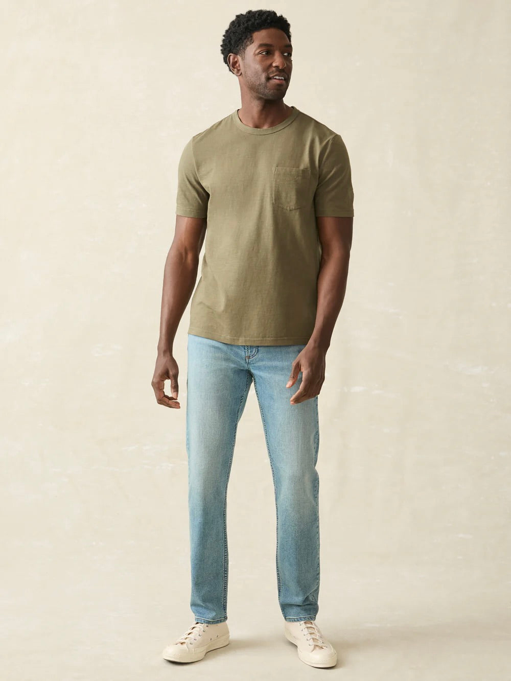 Olive - Sunwashed Pocket Tee
