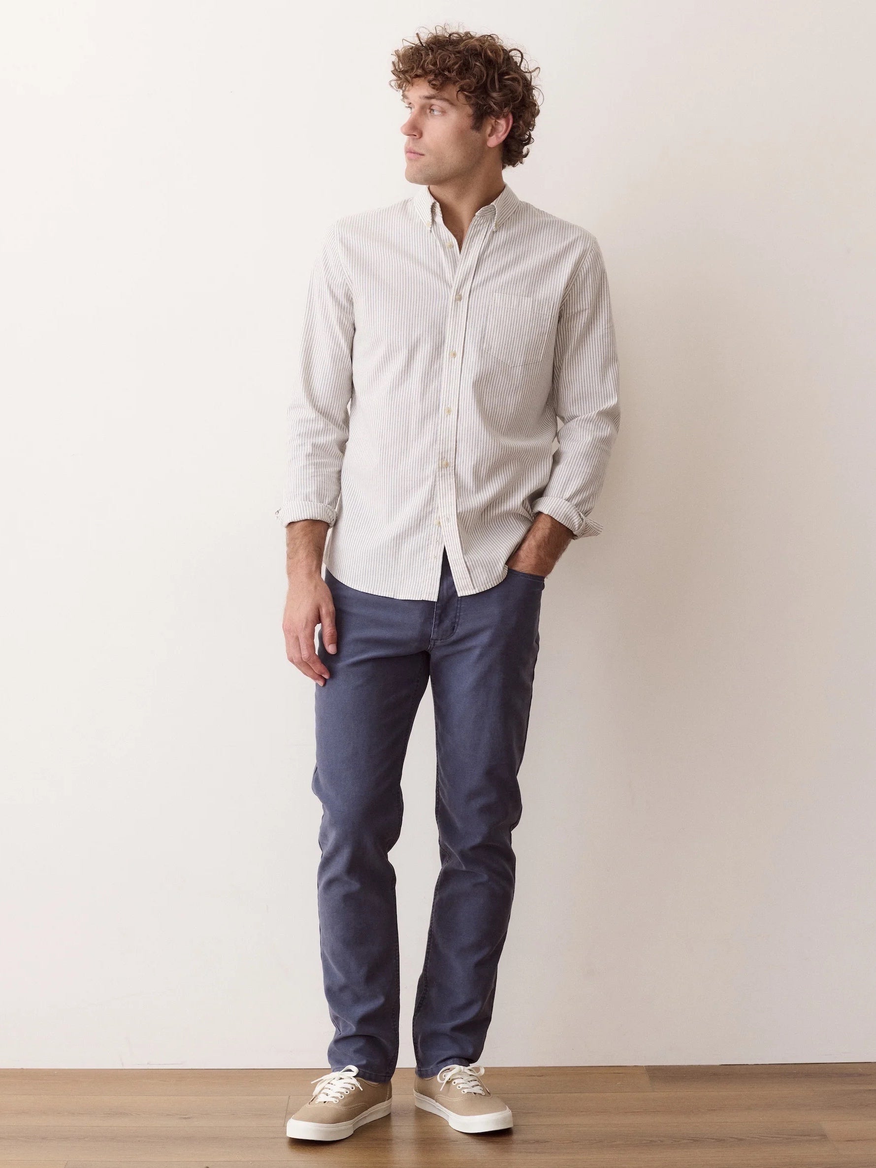 Navy Stripe - California Oxford Shirt