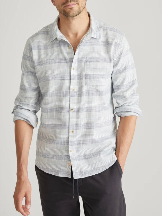 Blue Baja Stripe - Classic Stretch Selvage Shirt