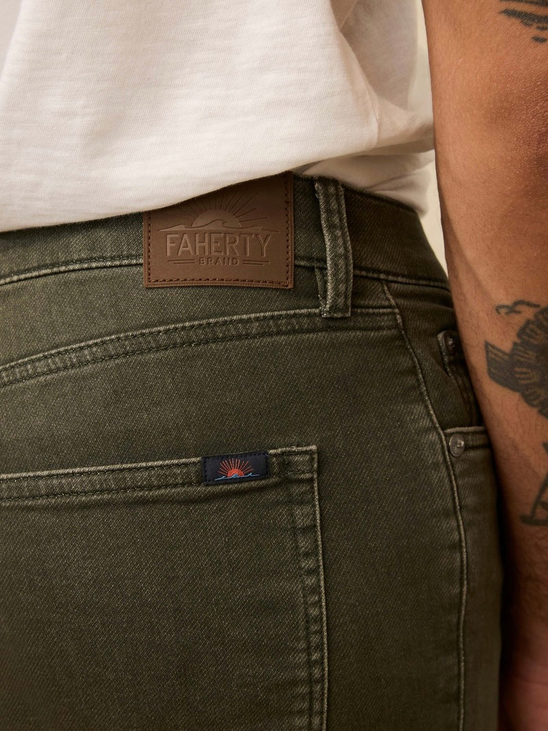 Island Olive - Stretch Terry 5 Pocket