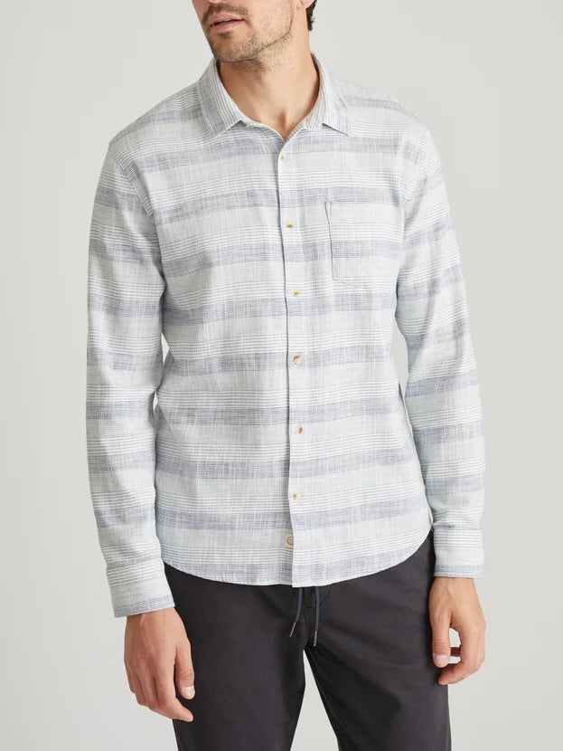 Blue Baja Stripe - Classic Stretch Selvage Shirt