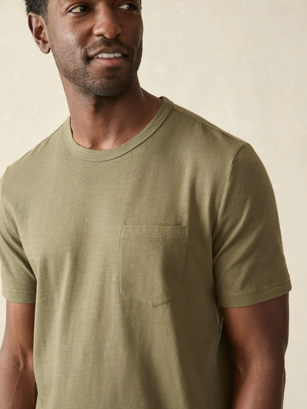 Olive - Sunwashed Pocket Tee