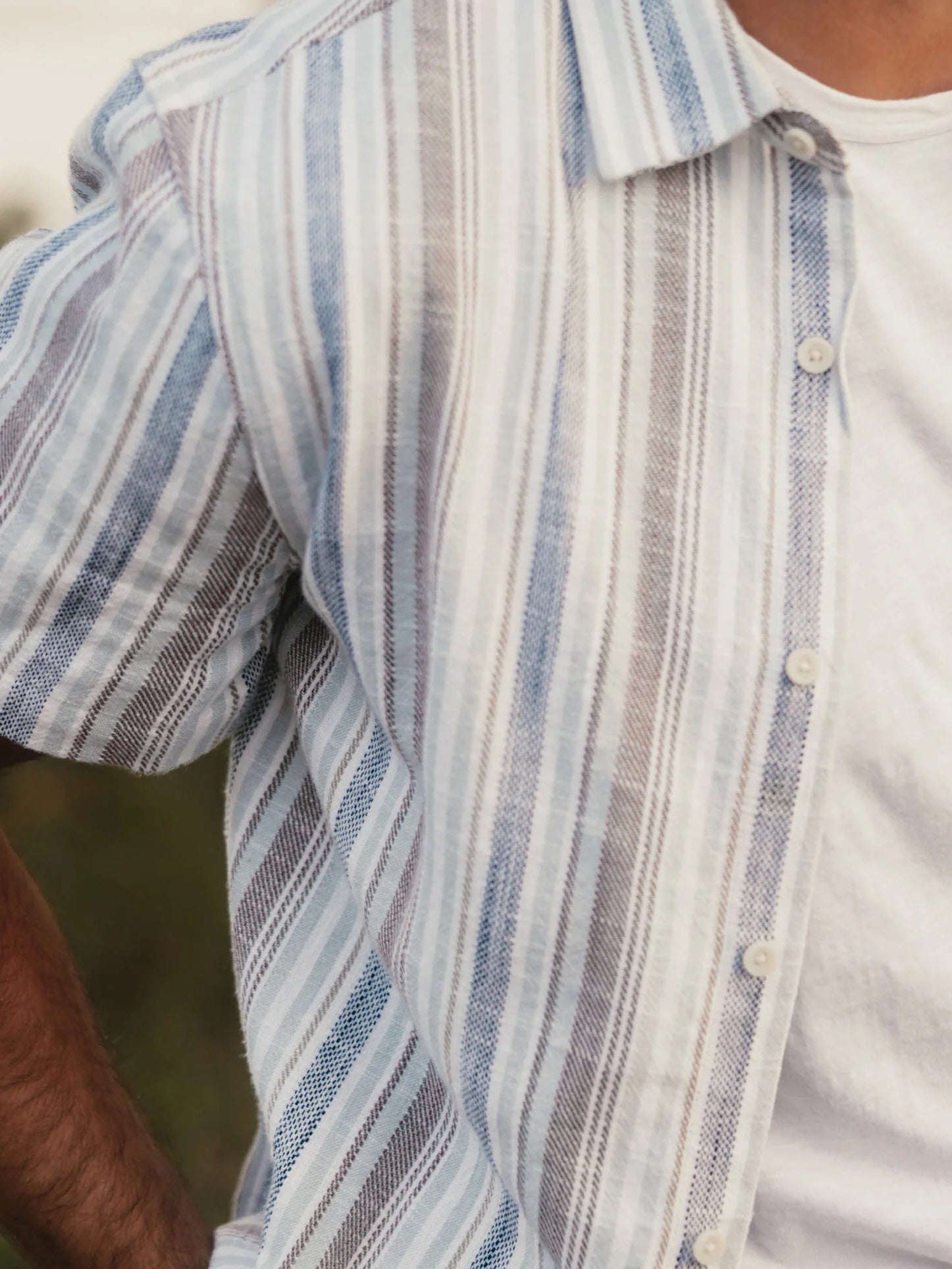 Misty Harbor Stripe - Freshwater Button Up Shirt