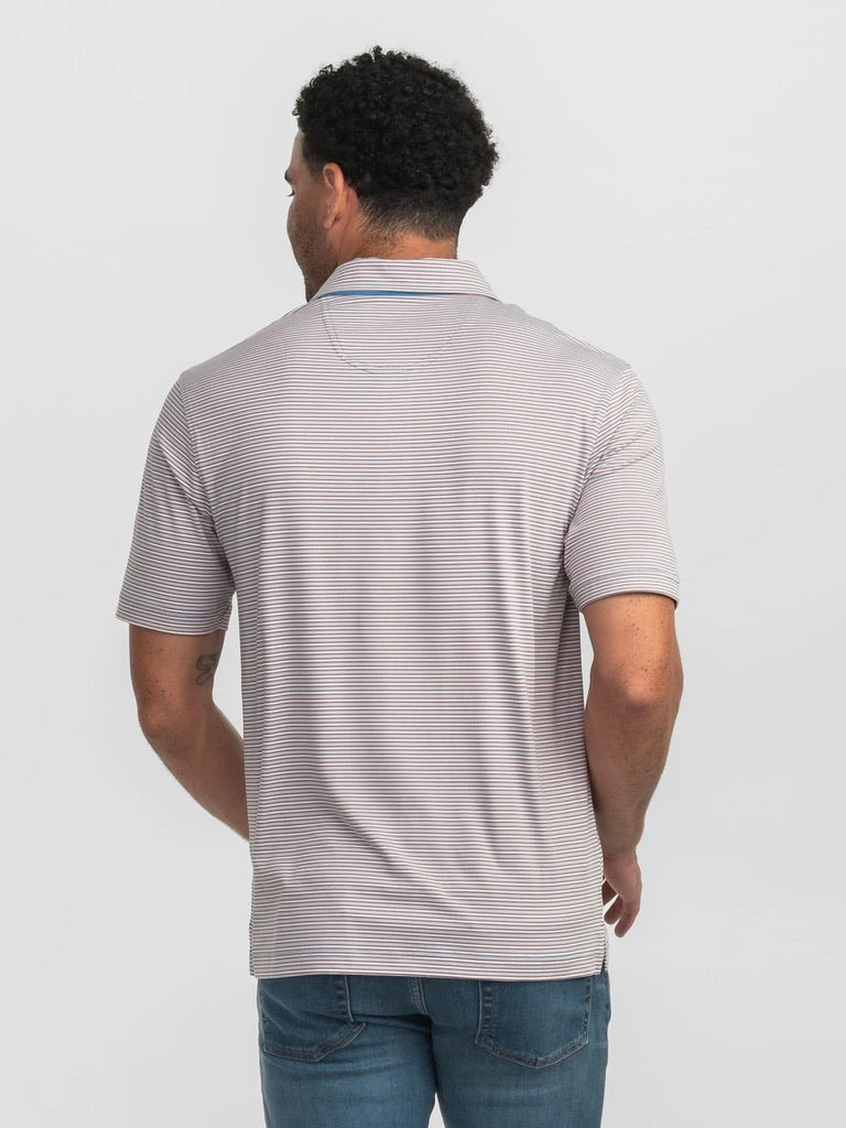 Scoreboard Stripe Polo - Smoke Blue