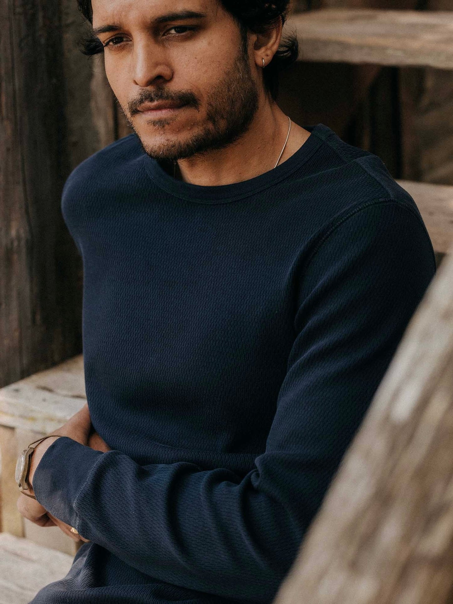 Dark Navy Waffle - The Organic Cotton Crew