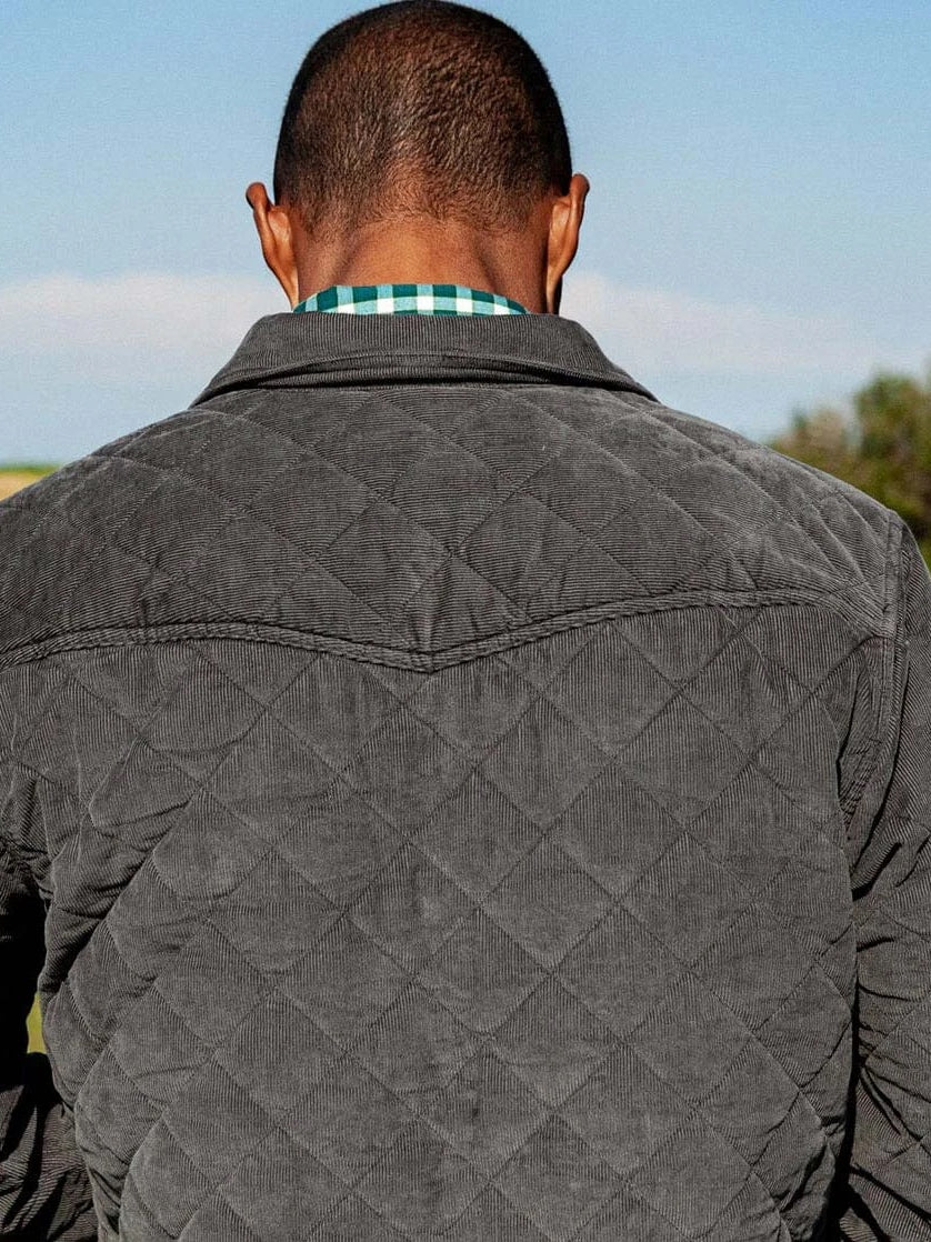 Midnight Ash - Corduroy Quilted Shacket