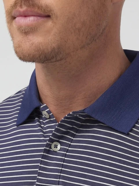 Navy White Stripe - Sawyer SS Polo