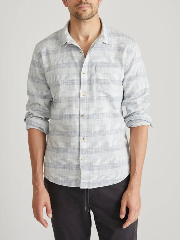Blue Baja Stripe - Classic Stretch Selvage Shirt
