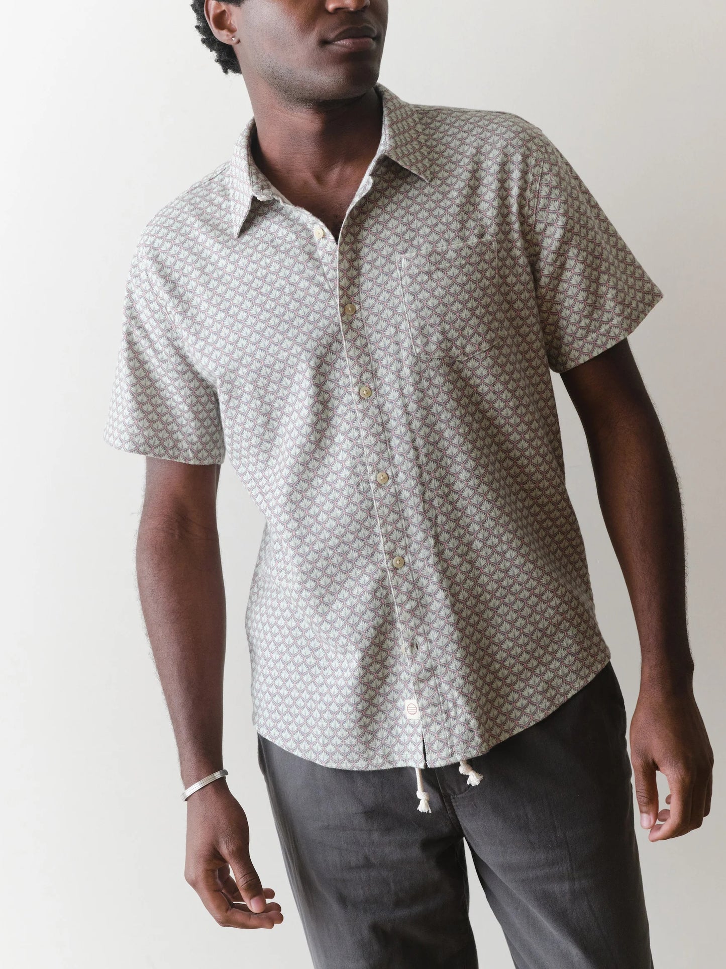 Light Blue Agave Print - Classic Stretch Selvage Shirt