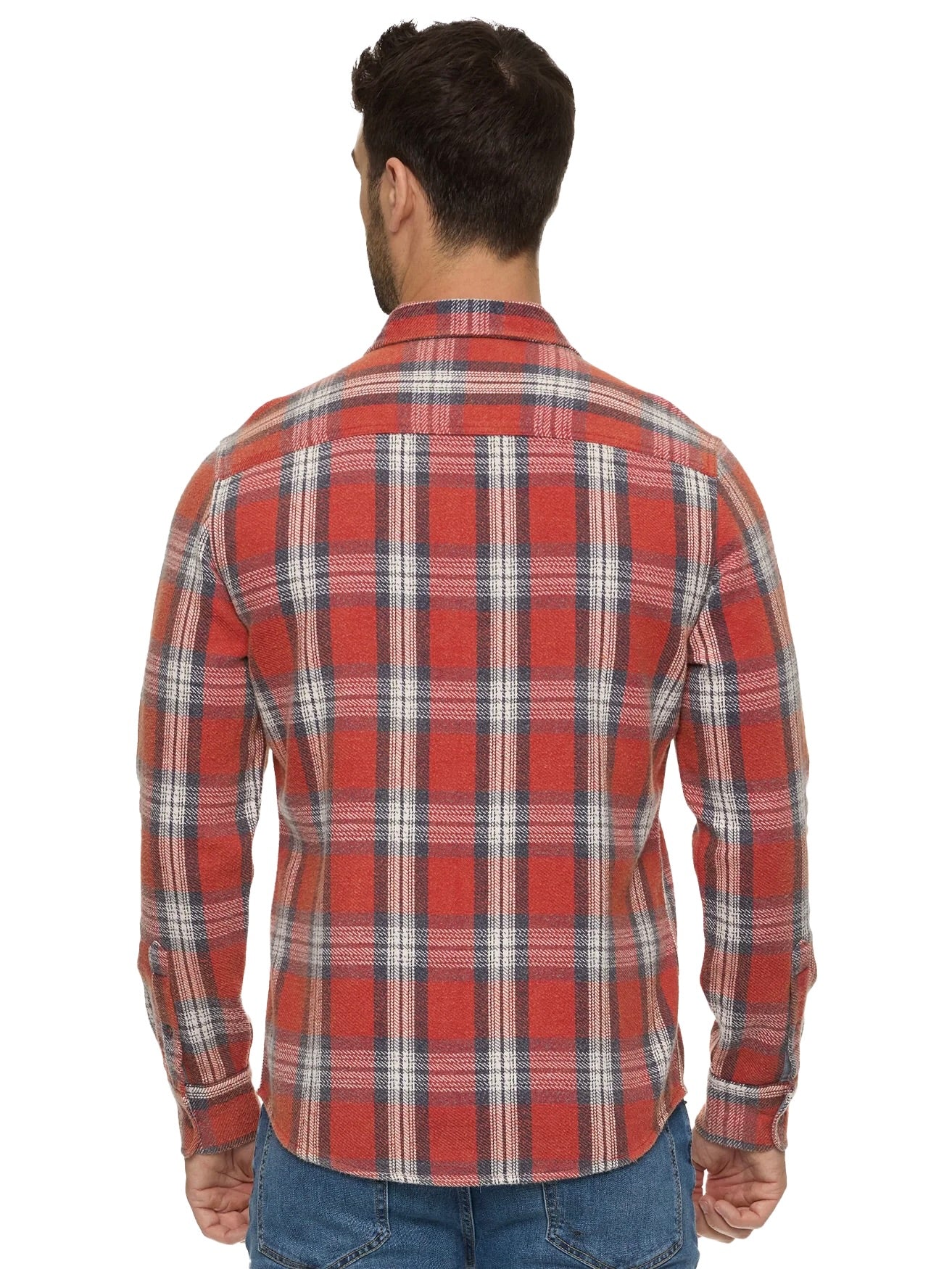 Red/Navy/White - Sheffield LS Flannel Shirt