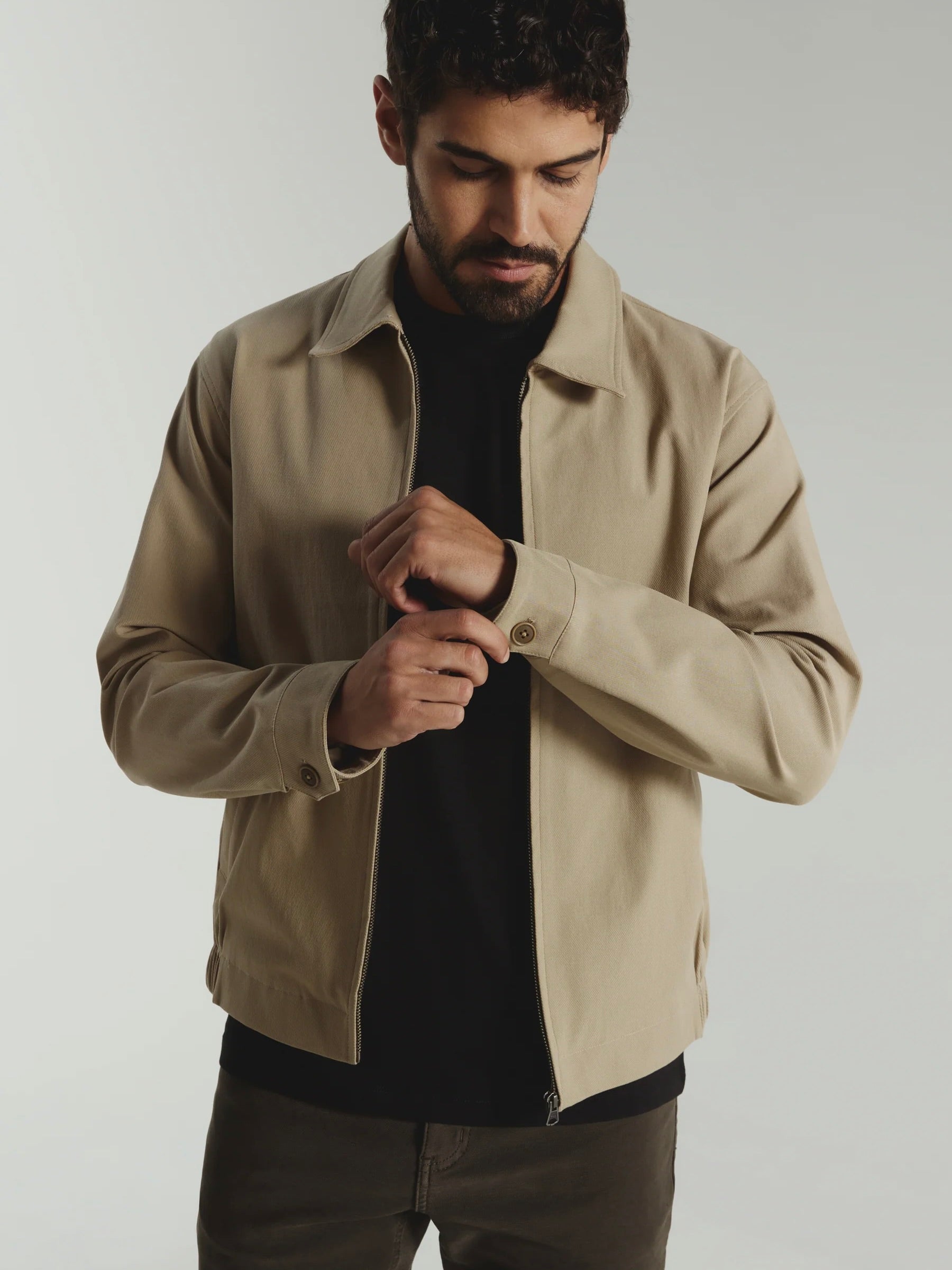 Khaki - Baron Full Zip Jacket