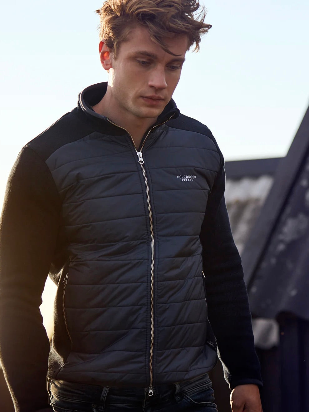 Navy - Peder Full Zip Windproof Jacket