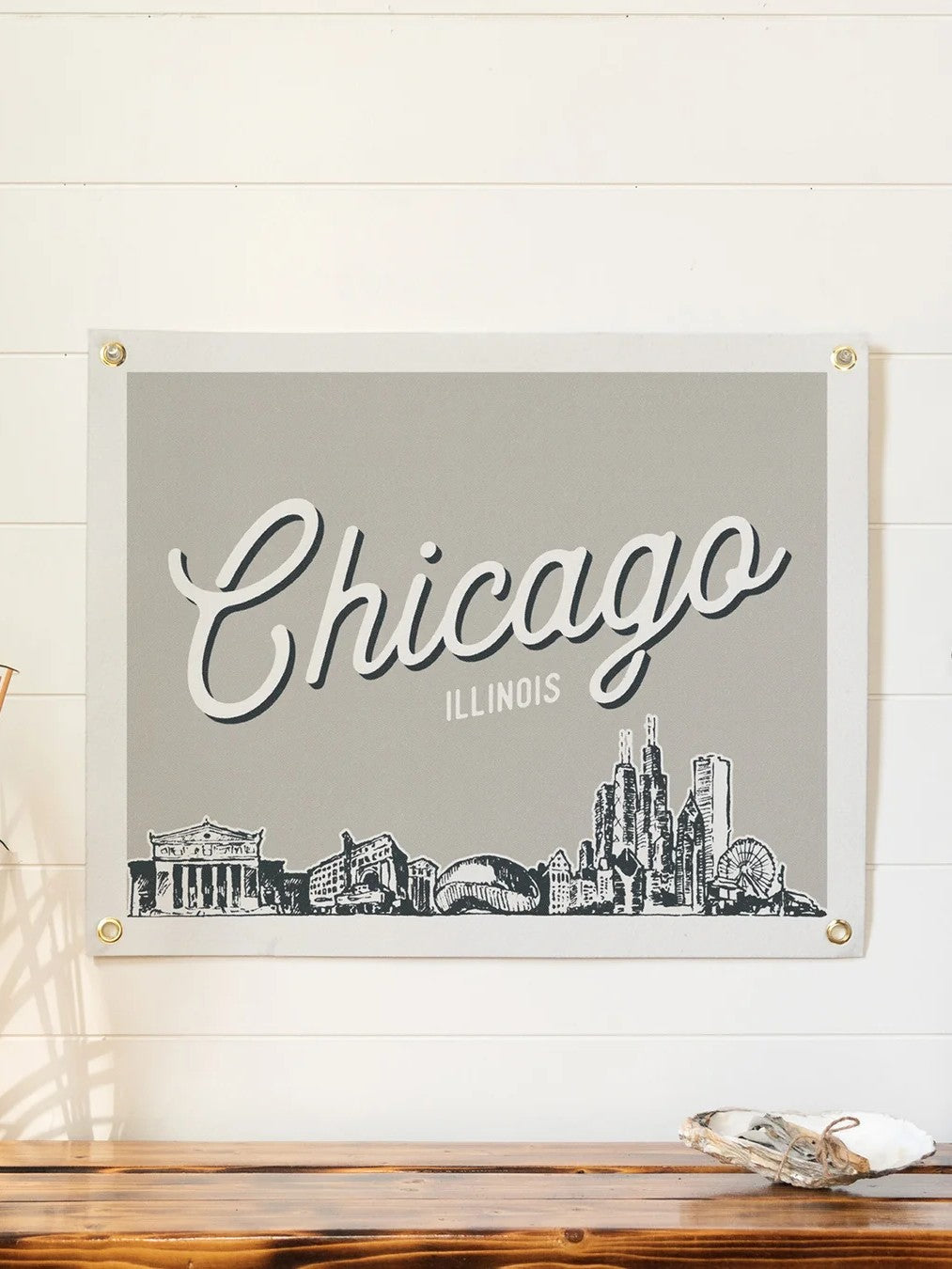 Chicago Illinois Skyline Felt Banner