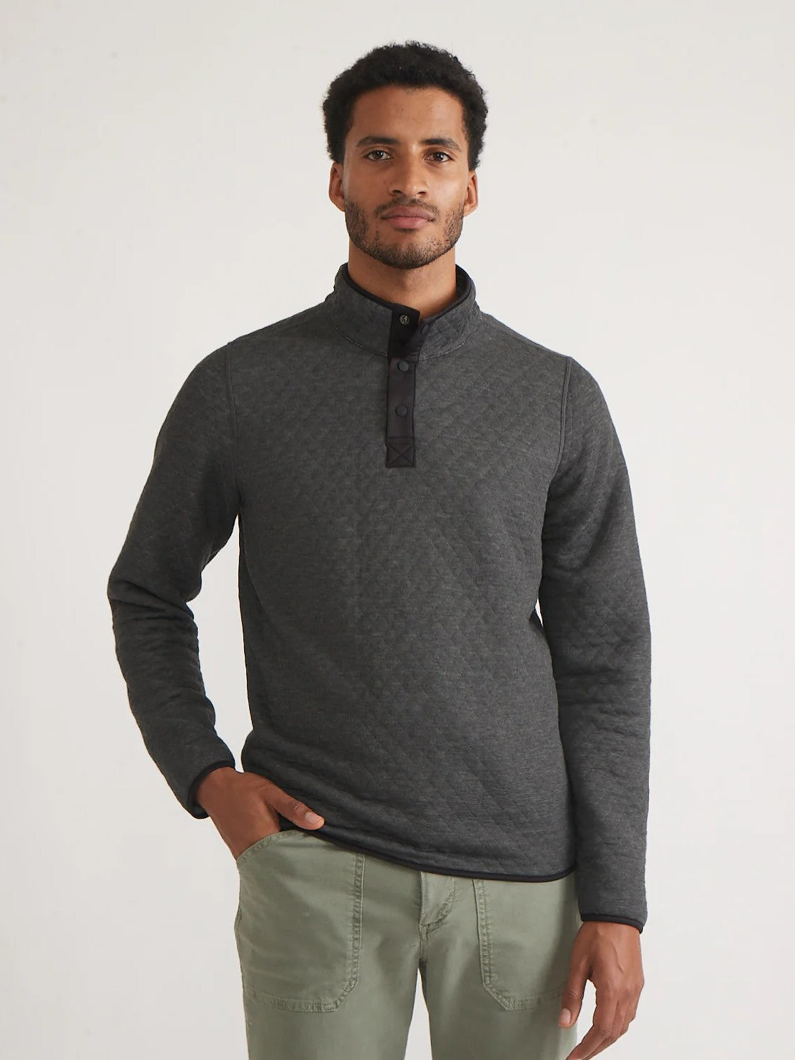 Charcoal/Mid Heather Grey - Corbet Reversible Pullover