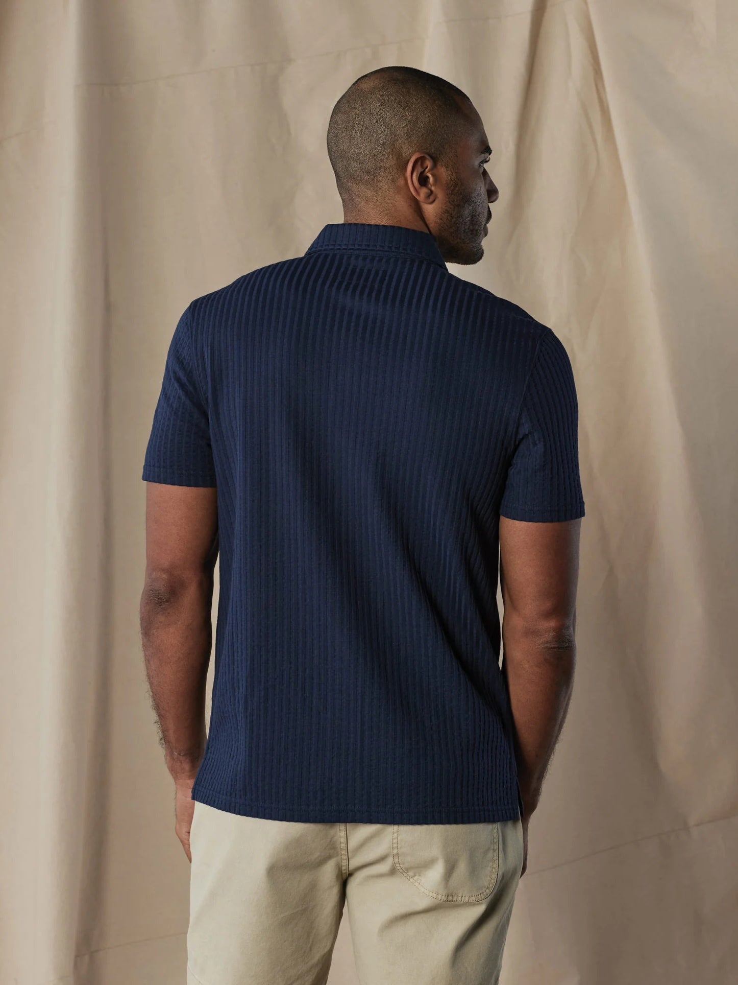 Navy - Knit Getaway Button Up