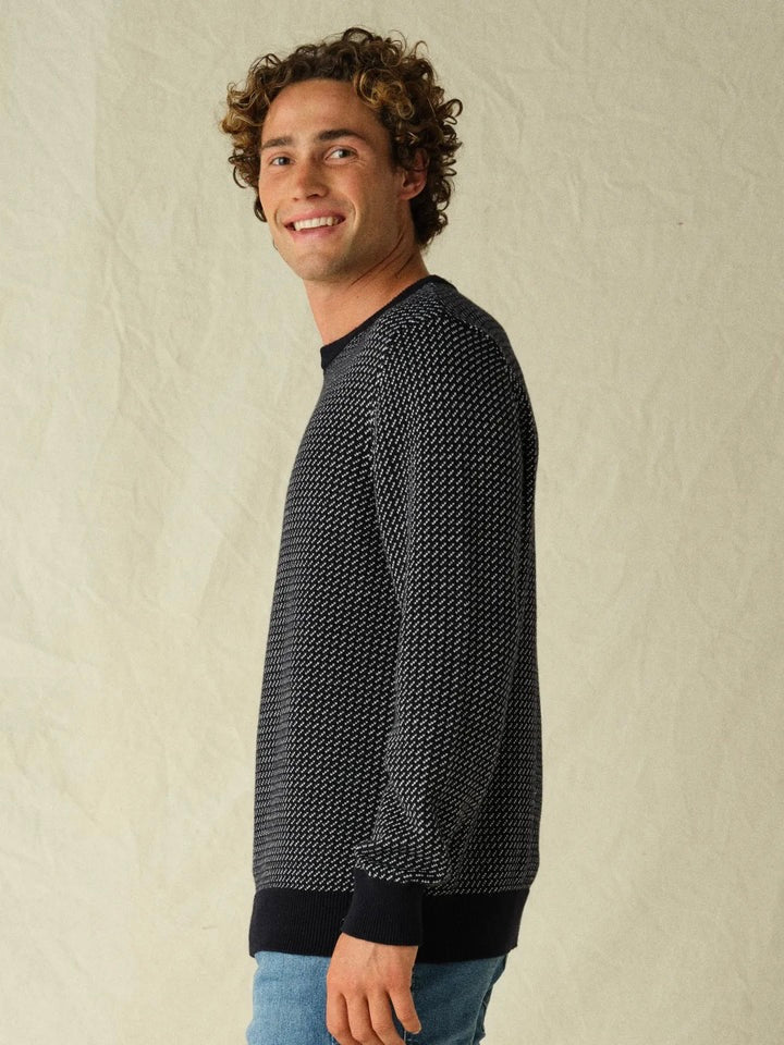 Navy Nautical Birdseye - Tidal Sweater