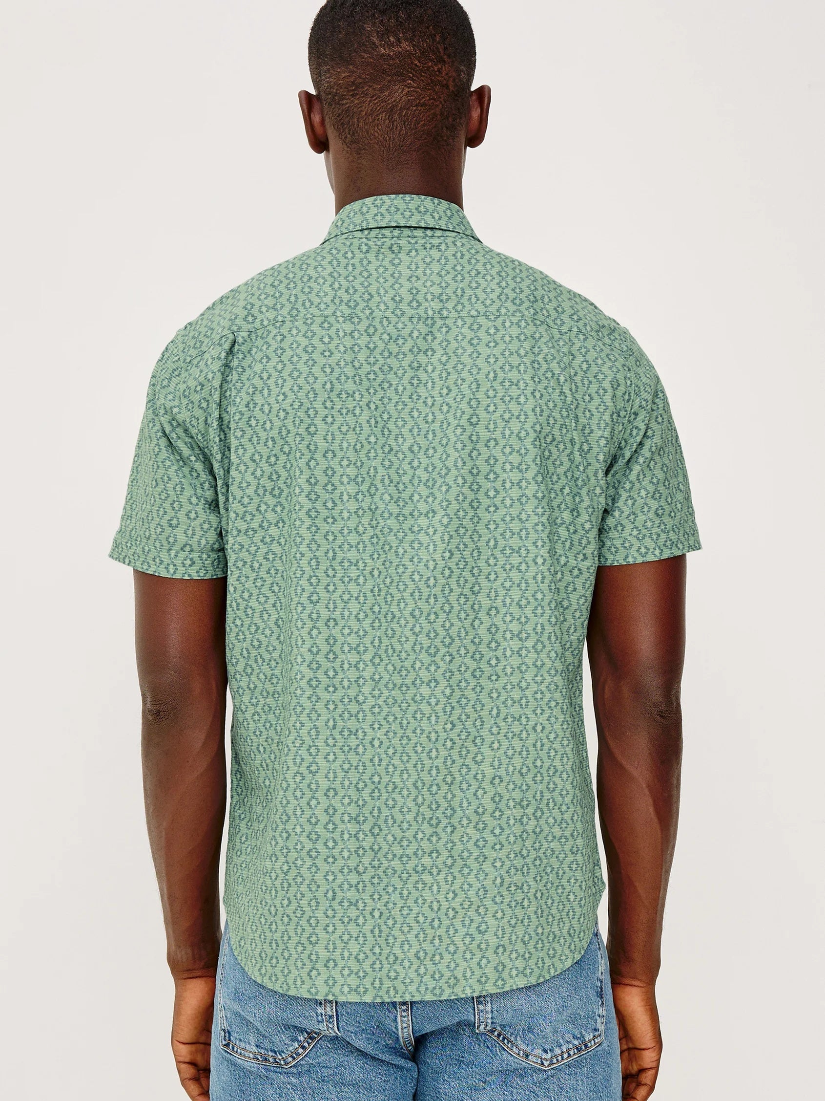 Wavy Batik Aqua - Carson Shirt