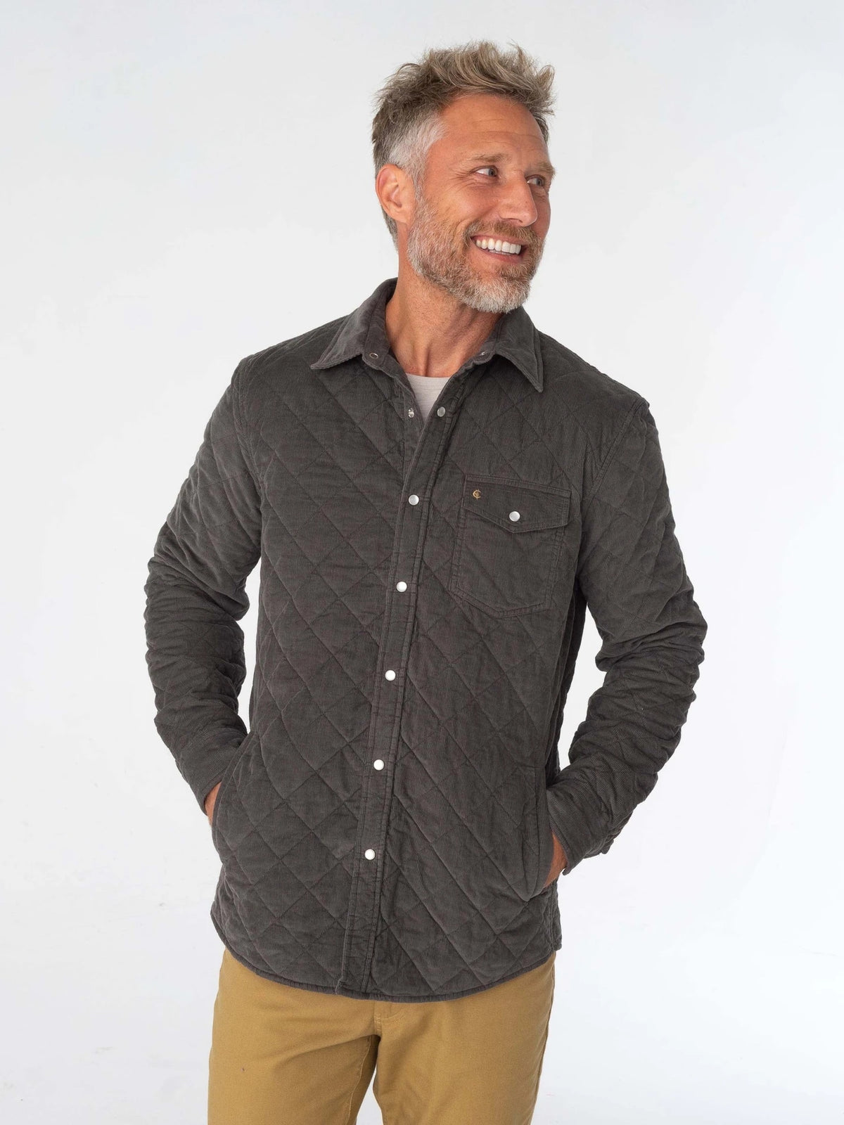 Midnight Ash - Corduroy Quilted Shacket