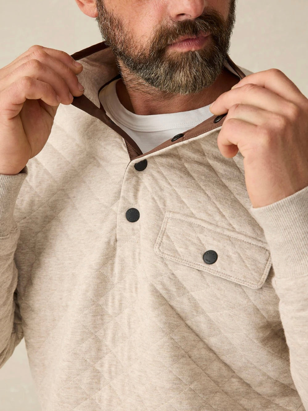 Oatmeal Melange - Epic Quilted Fleece Pullover