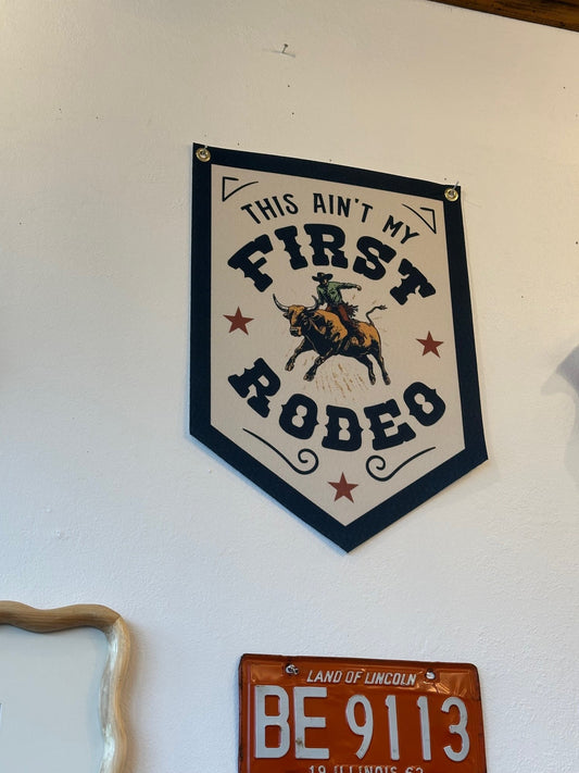 Ain't My First Rodeo Camp Flag