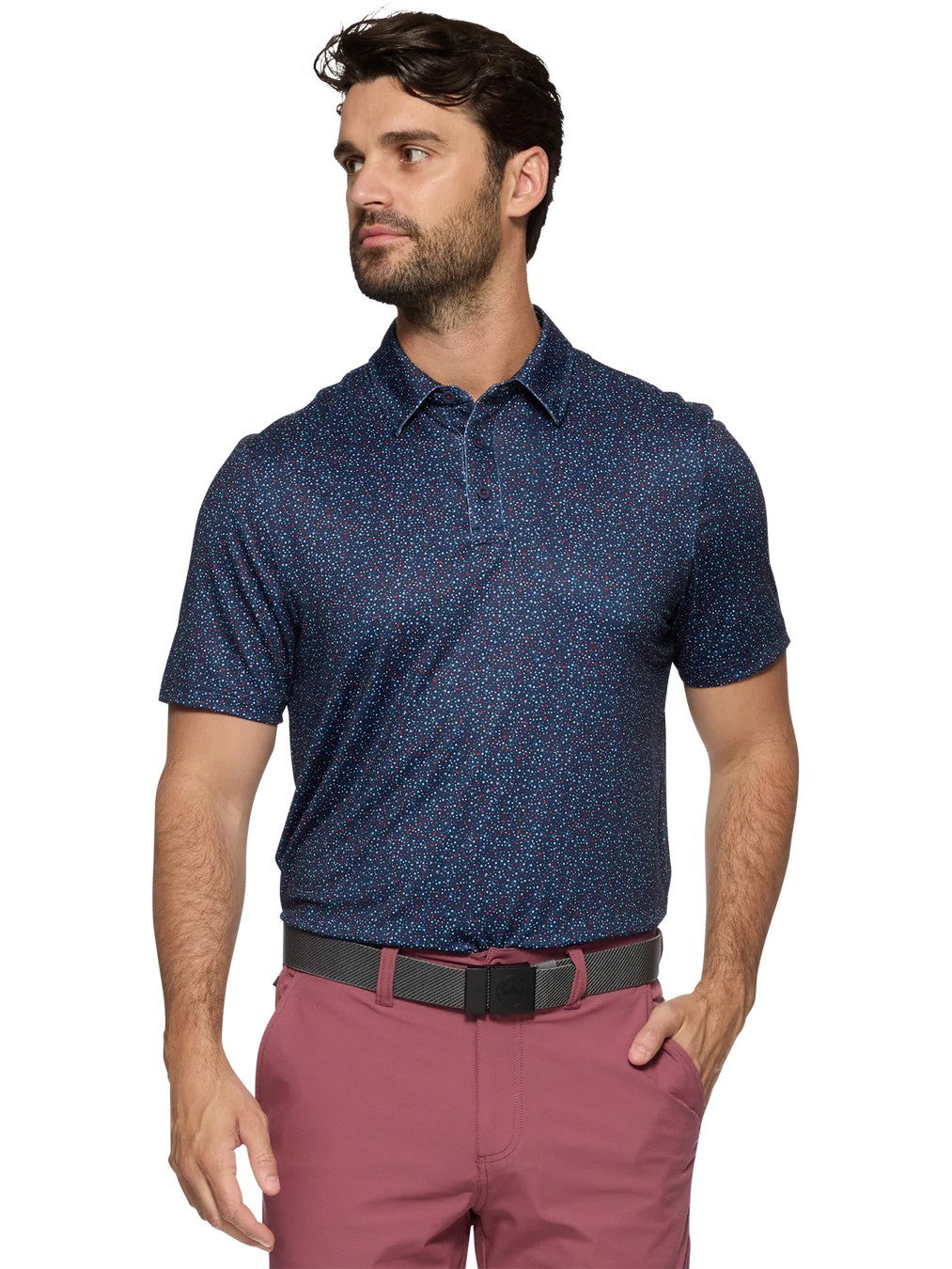 Navy Combo - Scofield SS Americana Martini Print Performance Polo