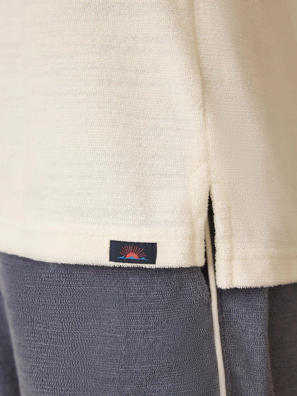 Vintage White - Cabana Towel Terry Surf Stripe Polo