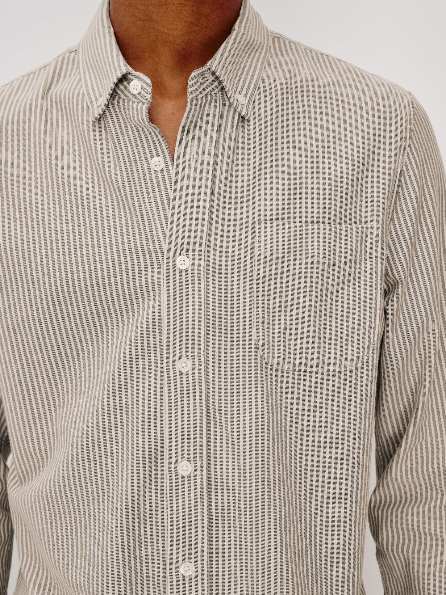 Cedar Oat Stripe - Vance Button Down Shirt