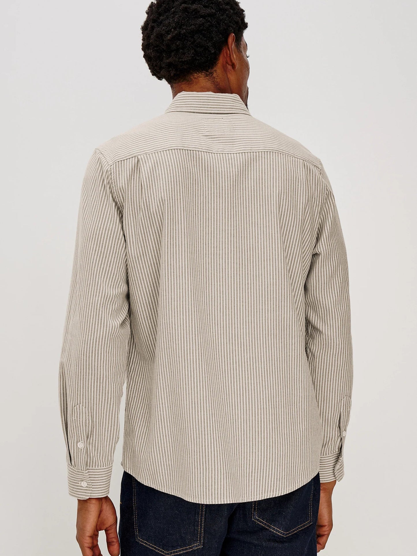 Cedar Oat Stripe - Vance Button Down Shirt