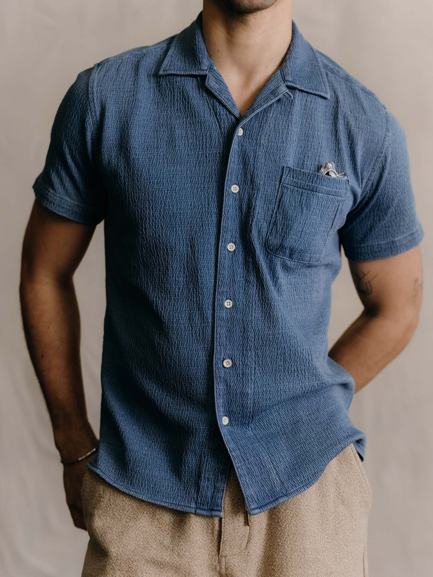 Washed Indigo Crepe - The Hawthorne Shirt